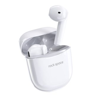 ROCK EB200 bluetooth 5.0 TWS ecouteurs 15h Batterie Life Hifi Sound Gaming ecouteurs sans fil avec etui de chargement - Blanc