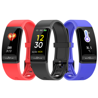 [Moniteur de temperature corporelle] Bakeey M8 ECG + PPG Frequence cardiaque Pression arterielle SpO2 Moniteur Bracelet Charge USB Montre intelligente - Bleu