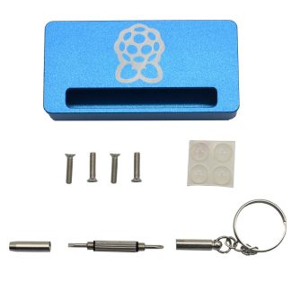 Boete de boetier de protection en alliage d'aluminium CNC bleu avec tournevis pour Raspberry Pi Zero & Zero W