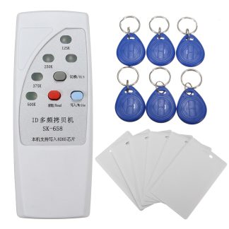 DANIU SK-658 13Pcs 125KHz RFID 125KHz ID Lecteur de Carte Redacteur Duplicateur avec 6 Cartes/Etiquette Kit
