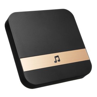 433 MHz 52 chansons anneau de sonnerie reglable sans fil carillon EU US prise pour sonnette video intelligente WiFi - Prise americaine Noir