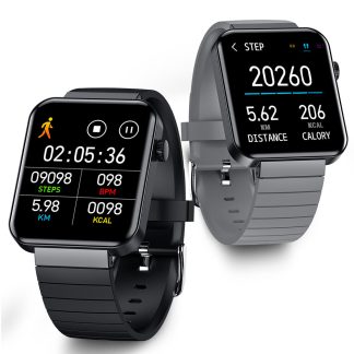 Bakeey F16 1.54 pouces plein ecran tactile frequence cardiaque pression arterielle moniteur d'oxygene affichage meteo montre intelligente - Noir