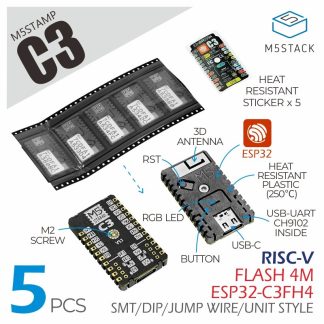 5PCS M5Stacke M5Stamp C3 ESP32 Carte de developpement WiFi+Bluetooth Ultra-faible consommation ESP32-C3 RISC-V MCU