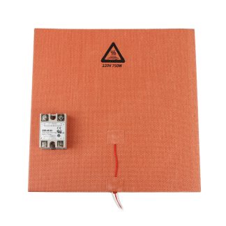 200 * 200mm 200V 500W coussin de silicone coussin chauffant de lit chauffant + Kit de relais e semi-conducteurs SSR pour imprimante 3D