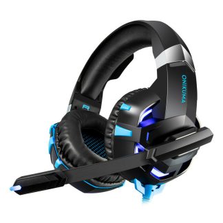 K2A Gaming 3.5mm Filaire Casque Annulation Du Bruit Pour Allumer PS4 Casque Ordinateur De Jeu Avec Micro - etoile noire