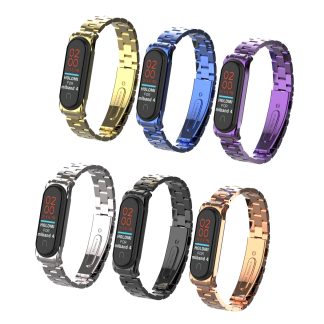Bakeey Metal Steel Watch Bande Bracelet de montre de remplacement pour Xiaomi mi band 3/4 Smart Watch Non original - Bleu