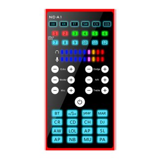 LEORY NC-A1 melangeur Audio Bluetooth carte son en direct Microphone e condensateur pour KTV telephone portable ordinateur diffusion en direct jeu - Noir carte son uniquement