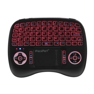 iPazzPort KP-810-21T-RGB allemand trois couleurs retro-eclaire mini clavier touchpad airmouse