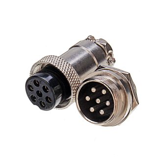 5pcs GX20 7 Broches 20mm Mele et Femelle Fil Panneau Connecteur Circulaire Aviation Socket Plug