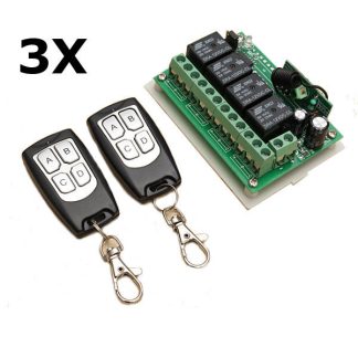 3pcs Geekcreite 12V 4CH Channel 315Mhz commutateur de telecommande sans fil avec 2 Transimitter