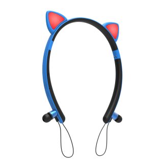 ecouteurs colores sans fil bluetooth 5.0 oreilles de chat forme mignon serre-tete casque avec micro - Rose