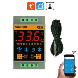 ROCKSON Tuya vie intelligente WIFI capteur de temperature chauffage chaudiere contreleur froid telecommande thermometre Thermostat alarme contrele de l'application