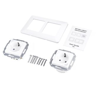 Double DE EU WiFi lumiere intelligente interrupteur mural prise de courant prise de courant intelligente vie Tuya telecommande sans fil fonctionne avec Alexa Google Home