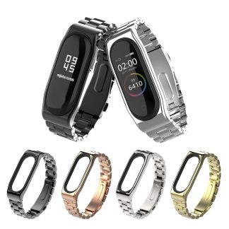 Montre Mijobs Full Steel Bande Bracelet de montre anti-perte pour Xiaomi mi band 5 Non original - Dore