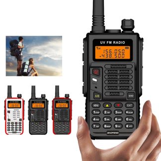 Baofeng X5 PLUS Talkies-walkies 10W 136-174 400-520MHz LED Affichage Radio bidirectionnelle emetteur-recepteur radio CB 10km Longue portee Integre 4500mAh Li-ion Batterie - Noir Prise UE