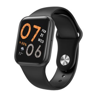 [Moniteur d'oxygene sanguin] Bakeey P80 PRO 1,54 'Plein ecran tactile BT5.0 Appel Bluetooth Pression arterielle Moniteur de frequence cardiaque e plusieurs cadrans SOS Smart Watch - Noir