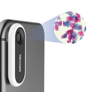 TIPSCOPE TINYSCOPE TS-V1 Lentille de Microscope Mobile de Poche Micro Lentille 20X-400X Grossissement pour Telephone Mobile Smartphone Photographie Creatures Microscopiques Cellules - Noir