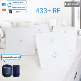 WF-ES013 Wifi + RF433 Tuya Smart EU Dual Control 3Gang Switch fonctionne avec Amazon Alexa Google Home