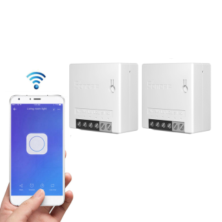 2 pieces SONOFF MiniR2 interrupteur intelligent bidirectionnel 10A AC100-240V fonctionne avec Amazon Alexa Google Home Assistant Nest prend en charge le mode bricolage permet e Flash le micrologiciel