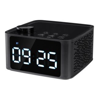 Bakeey Haut-parleur sans fil Bluetooth 5.0 LED Affichage Reveil Radio FM Carte TF Haut-parleur mains libres - Bleu