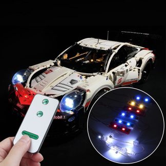 Kit d'eclairage DIY LED UNIQUEMENT pour briques LEGO 42096 Technic 911 RSR + telecommande