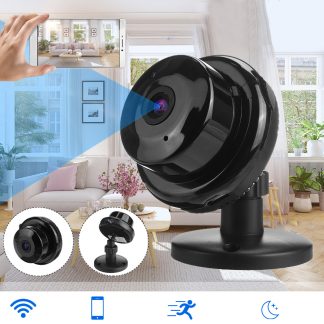 Camera intelligente HD 1080p camera compacte grand Angle etanche Vision nocturne infrarouge moniteur reseau sans fil camera de securite EU / US prise - b