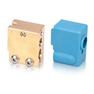 Bloc chauffant pour volcan BIGTREETECHe avec chaussettes en silicone pour kit d'extrudeuse E3D Hotend V6 adapte aux pieces d'imprimante 3D de thermistance de capteur PT100 - Bloc et chaussette