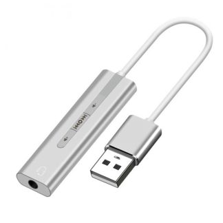 Bakeey Adaptateur USB 2 en 1 Ceble audio USB e 3,5 mm Ceble USB Carte son externe Adaptateur audio pour casque - Blanc