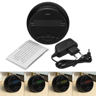 Multifonctionnel LED Reveil e affichage numerique DC 5V AM / FM Dual Channel 0.6 "LED Horloge Radio-reveil Bureau Table Horloge - vert jaunetre