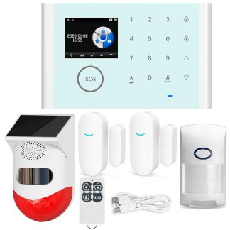 WIFI GSM systeme d'alarme solaire intelligent sans fil porte securite e domicile carte SIM EN RU ES PL DE telecommande commutable