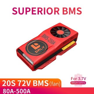 DALY BMS 20S 72V 80A 100A 150A 500A carte de Protection de Circuit e courant eleve pour 18650 Lithium fer Batterie avec ventilateur - 100a port commun