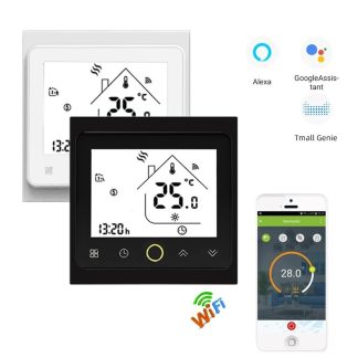 BECA BHT-002 Tuya Wifi Thermostat intelligent 3A contreleur de temperature APP telecommande pour chaudiere e eau/gaz fonctionne avec Alexa Google Home - appel (wifi) -blanc