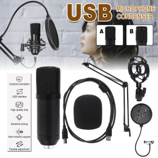 Microphone e condensateur USB professionnel e reduction de bruit intelligente avec support antichoc - re