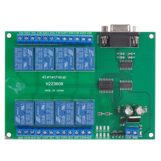 N223B08 8CH DC 12V RS232 Module de relais Port serie commutateur de telecommande PLC PLC carte d'extension IO - Conseil seulement