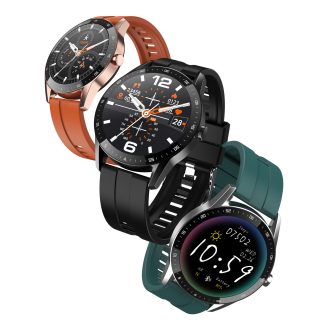 [Appel Bluetooth] Bakeey S200 ecran tactile de 1,28 pouces Moniteur de pression arterielle de frequence cardiaque longue veille Modes multisports IP67 Montre intelligente etanche - Noir