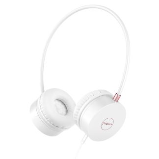 Picun C20 casque filaire sur l'oreille casque stereo basse ecouteurs HiFi son musique avec micro pour telephone PC - 110 Blanc