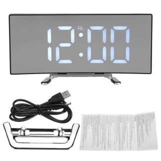 Reveil LED Affichage miroir Tableau de repetition de temperature numerique Chargement USB