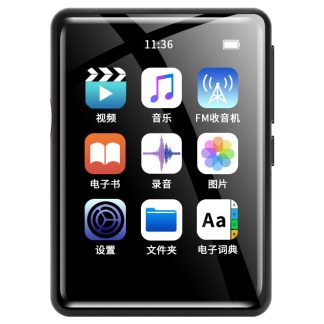 Lecteur video de musique portable 2,4 pouces bluetooth ecran tactile complet HiFi son sans perte lecteur MP3 MP4 - Noir