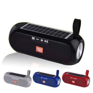 TG-182 haut-parleur bluetooth colonne d'energie solaire basse sans fil boete e musique stereo haut-parleur etanche avec radio AUX FM - Noir