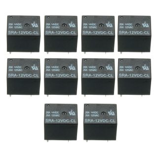 30pcs relais 5 broches 12V DC 20A relais de puissance de bobine SRA-12VDC-CL