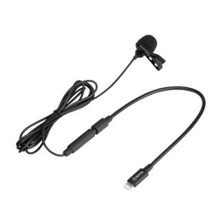 BOYA BY-M2 Microphone e pince cardioede cravate e revers, tete unique amovible pour Smartphones iOS avec ceble TRS de 3,5 mm vers Lightnings