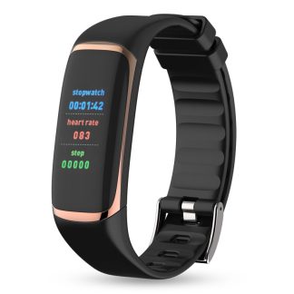 Bakeey P9 montre intelligente e affichage OLED couleur Real montre de moniteur de pression arterielle HRV HRV - or rose
