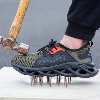 Fournitures de securite au travail hommes embout en acier maille tissu respirant antiderapant Sport travail chaussures de securite - Noir 39 Yard EU