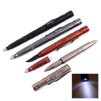 Laix protection legitime defense multi-fonction b007-2 Tactical stylo avec une luminosite elevee LED - Noir