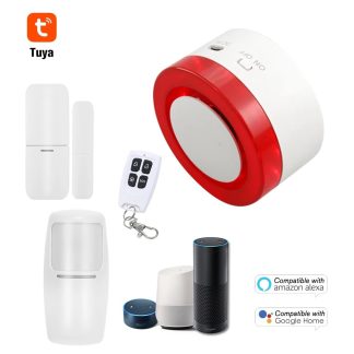 RSH 433MHz hete de passerelle WIFI sans fil et sirene 2 en 1 Wifi systeme d'alarme de securite intelligent capteur de porte PIR capteur de mouvement APP contrele