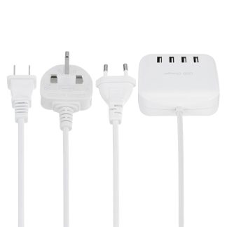 Chargeur mural USB 4 ports CDA21 Prise US / EU / UK - Prise americaine