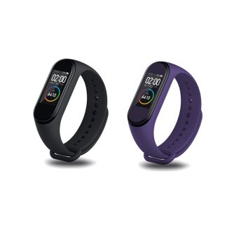 Film de protection d'ecran de montre noir + violet pour Xiaomi Miband 4