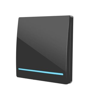 SMATRUL Noir 433Mhz Smart Push 1Gang Interrupteur Sans Fil Lumiere + Telecommande RF 1